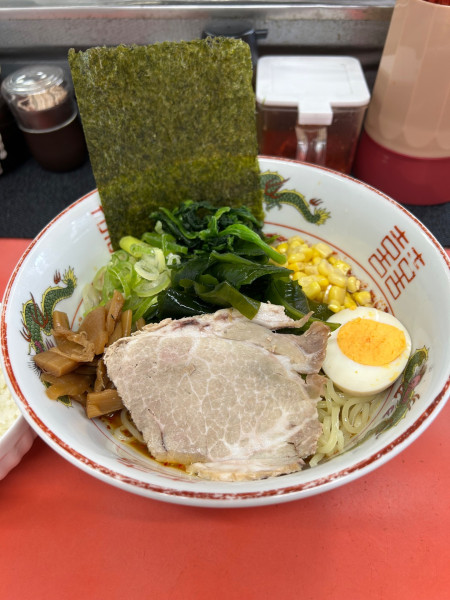 「汁なしマンザイ　半ライス」@ラーメンショップ マンザイ 浦舟町店の写真