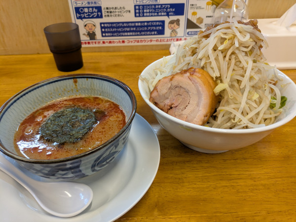 「つけ麺 辛いの(平打麺)」@麺屋 花の名の写真