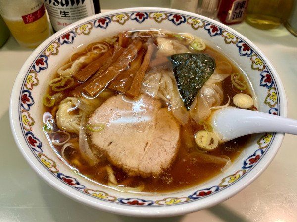 「アサヒスーパードライ → わんたん麺」@春木屋 吉祥寺店の写真