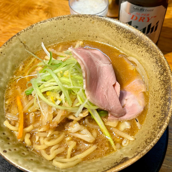 「味噌らーめん＋ビール中瓶」@純米味噌らーめん なかむらの写真