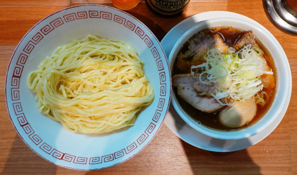 「つけめん（並）＋味玉＋ビンビール」@喜多方ラーメン 新じまの写真