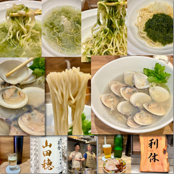 「冷やしぜんなそば+生青海苔と柚子胡椒のあえ玉+ビール+日本酒」@麺庵 利休の写真