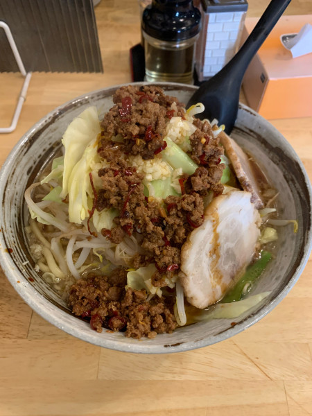 「ら〜麺　辛ミンチトッピング」@麺屋 愛0028の写真