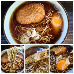 コロッケそば＋生卵＝640円