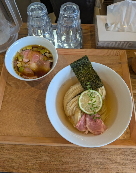 「昆布水つけめん 醤油 大盛」@YOKOKURA STOREHOUSEの写真
