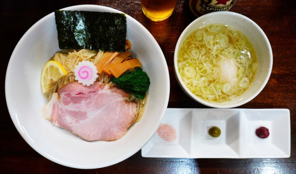 「昆布水つけ麺(塩)+味玉+ビール中瓶」@麺処 むら井の写真