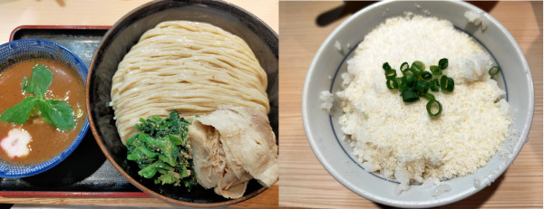 「鶴嶺峰つけ麺(大関600g)1300円+おじっと飯250円」@らー麺土俵 鶴嶺峰の写真