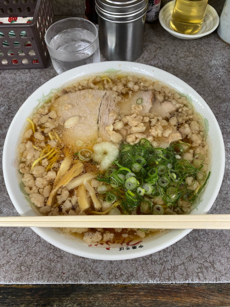 「中華そば大盛脂マシマシニンニクトッピング」@つたふじ 福山支店の写真