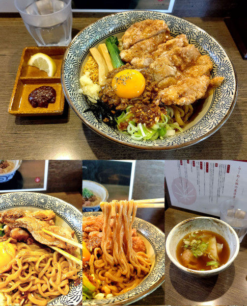 「期間限定 パーコーまぜそば ワンタンスープ付き(￥1780)」@らーめん楓の写真