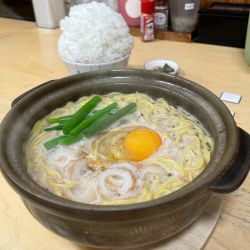 鍋焼きラーメン（大）770円 + ご飯（大）300円