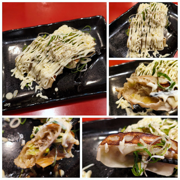 「ネギマヨ餃子(4個) 390円」@つけめん工房 浅草製麺所の写真