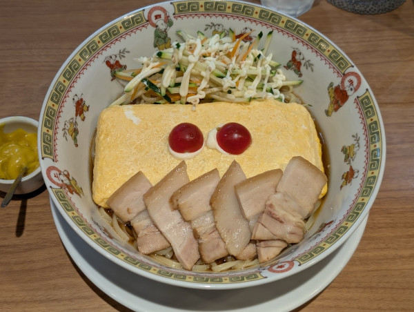 「限定だし巻きたまごとリンゴ酢の冷やし中華だし巻き1本」@鶏Soba Toraやの写真