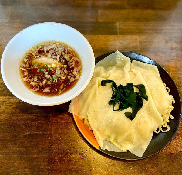 「百年ひもかわの合い盛りつけ麺【大盛】」@ラーメン厨房 ぽれぽれの写真
