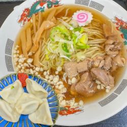 冷たい鶏中華そば¥950＋水餃子¥300