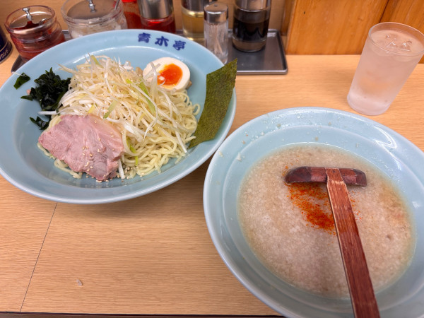 「ネギラーメン(醤油)つけ麺変更」@ラーメン青木亭 越谷店の写真