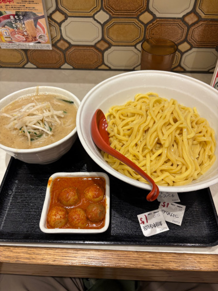 「味噌つけめん特盛チンピラ玉子」@味噌麺処 花道庵 東京ラーメンストリート店の写真