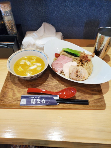 「濃厚とり白湯つけ麺@1070」@結まるの写真