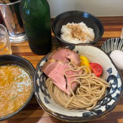 ハートランドビール中瓶〜つけ麺蟹搾り　海老油たまごかけご飯