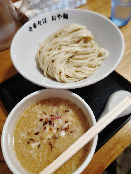 「鶏白湯つけ麺(醤油・大盛)(1,000+120円)」@中華そば おや麺の写真