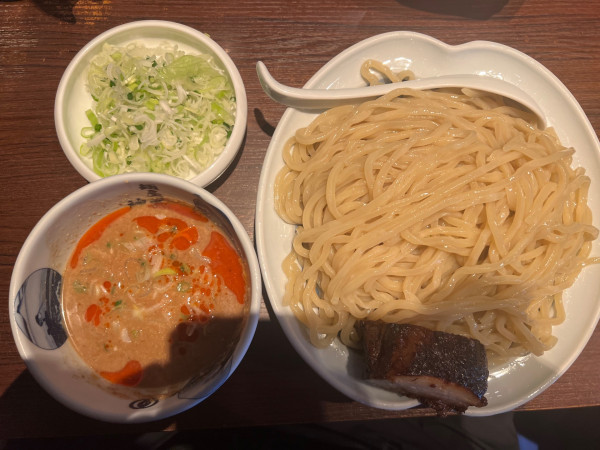 「冷やし担々つけ麺（3倍）1100円+ネギ150円」@麺屋武蔵 神山の写真