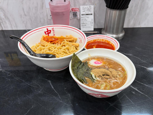 「魚豚濃恋つけ麺 辛メンマ、プチ冷し味噌スープ」@蒙古タンメン 中本 目黒店の写真