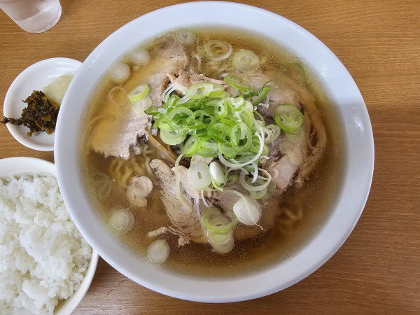 「【朝ラー】中華そば＋ライス　800＋150円」@味匠やずやの写真