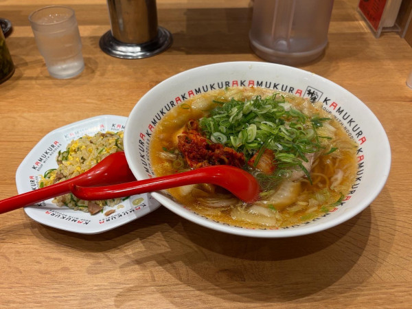 「ネギキムチラーメン 炒飯セット」@どうとんぼり神座 アトレ恵比寿店の写真