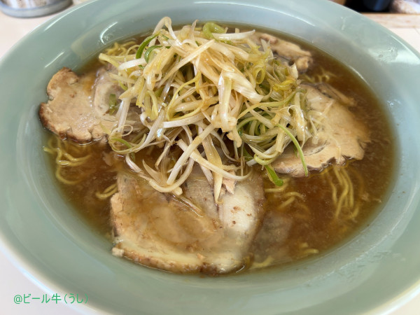 「ネギチャーシューメン中(1050円)麺固め」@ラーメンショップ FUJISAWA 笠幡店の写真