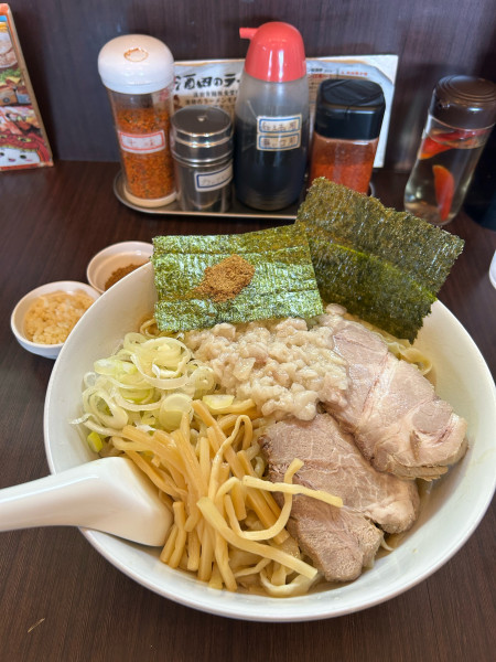 「まぜそば大 にんにく 魚粉」@手打ち中華そば 酒田の写真