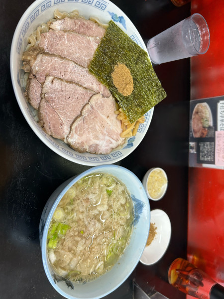 「つけ麺大 チャーシュー にんにく 魚粉」@手打ち中華そば 酒田 河原町店の写真