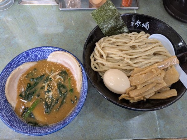 「えびつけめん(並)＋参城盛り」@つけめん 参城の写真
