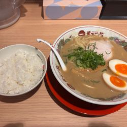 ライス定食（こってり）かため　味付煮卵