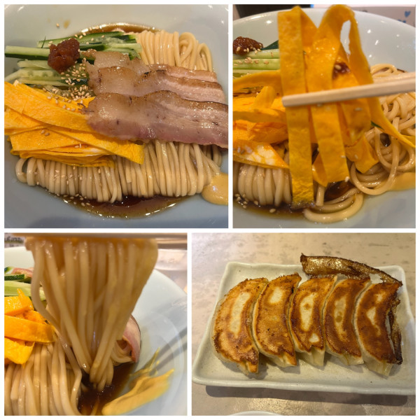 「【期間限定】玄米黒酢の冷やし中華 1300円餃子5個」@5094の写真