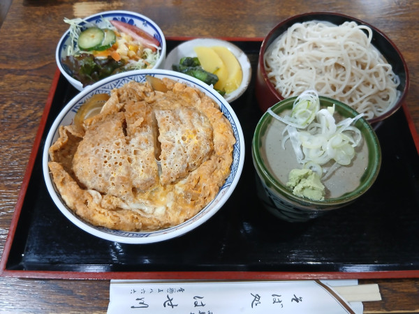 「もり蕎麦かつ丼セット 1100円」@蕎麦処 はせ川 西新井大師 本店の写真