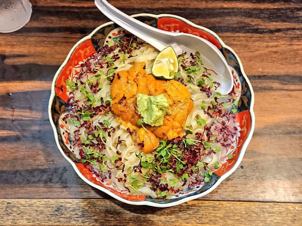 「ウニとハマグリの冷やしそば」@稲荷屋の写真