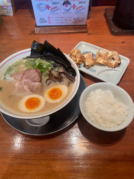 「豚のり玉そば+ランチセット」@豚そば 成の写真