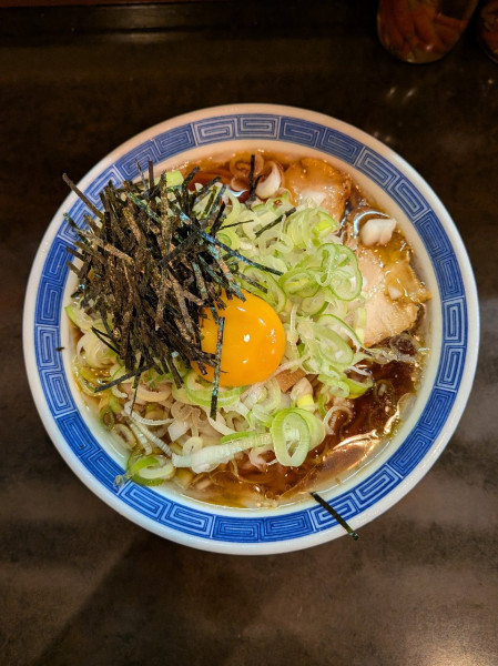 「中華そば冷やし+ねぎ玉子」@中華そば 春ちゃんの写真