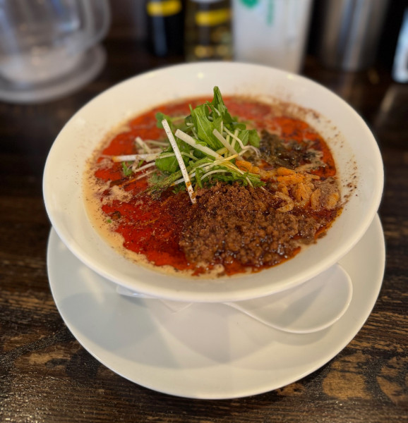 「白胡麻担担麺（固め･5辛/5痺￥1200）」@四川担担麺 阿吽 浅草店の写真