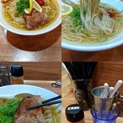 『冷やし塩煮干しらーめん+大盛(￥900+100)』