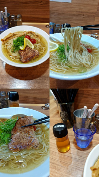 「『冷やし塩煮干しらーめん+大盛(¥900+100)』」@らーめん にじいろの写真