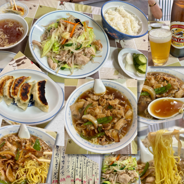 「餃子&ビール➡肉そば、肉野菜炒め定食」@平和軒の写真
