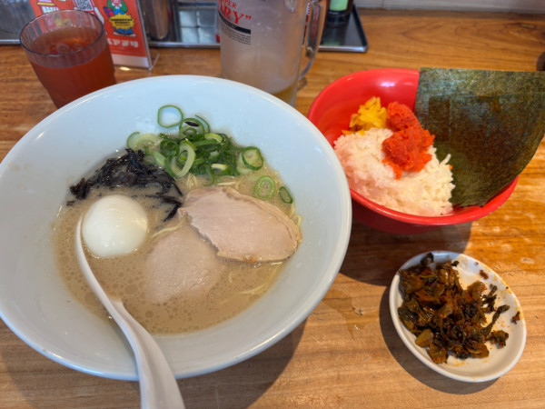 「生ビール〜玉子白丸　明太子ご飯」@博多一風堂 たまプラーザ店の写真