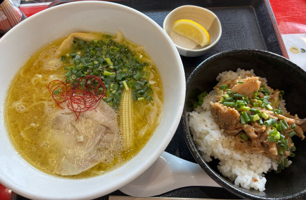 「鶏白湯セット 1250円」@蓮の花 蓮田SA下りの写真