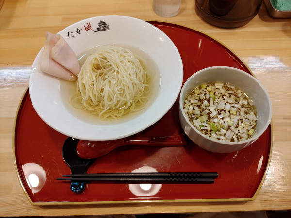 「昆布水つけ麺　塩　大盛り　1100+180円」@中華そば たか城の写真
