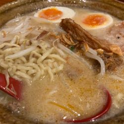 らーめん+オープンチラシクーポン味噌漬け煮玉子