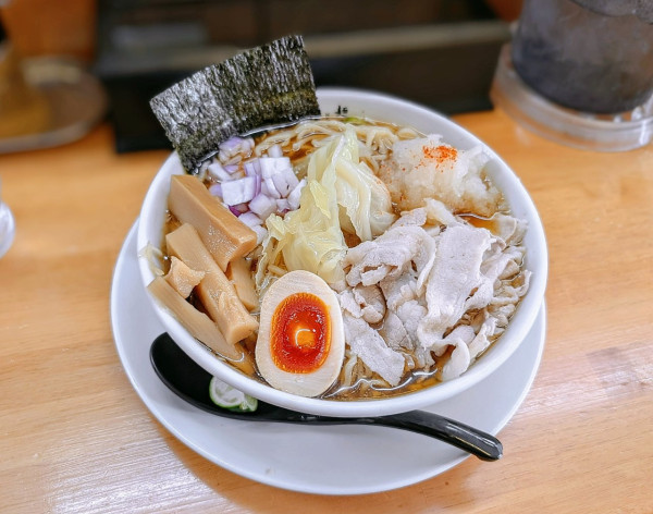 「豚しゃぶおろしつけ麺※ラーメン(冷)Ver．【限定】」@麺屋 白神の写真