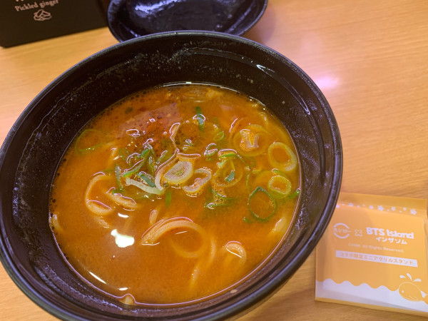 「挑戦!旨辛ﾐﾝﾁﾗｰﾒﾝ(BTSIsland:ｲﾝｻﾞｿﾑｺﾗﾎ」@スシロー いわき平店の写真