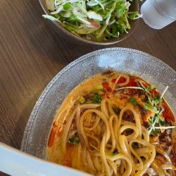 冷やし坦々鶏そば 薬味ご飯付き1500円