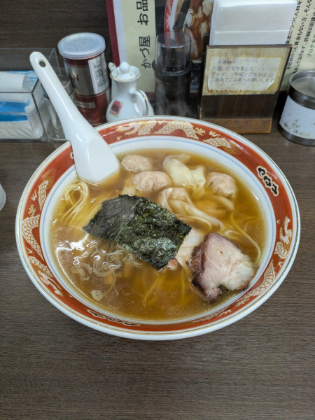 「ワンタンメン　Bセット（ミニ魯肉飯）」@支那ソバ かづ屋の写真