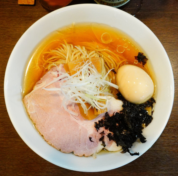 「冷やしそば 塩＋味玉＋ビール」@中華そばイデタの写真